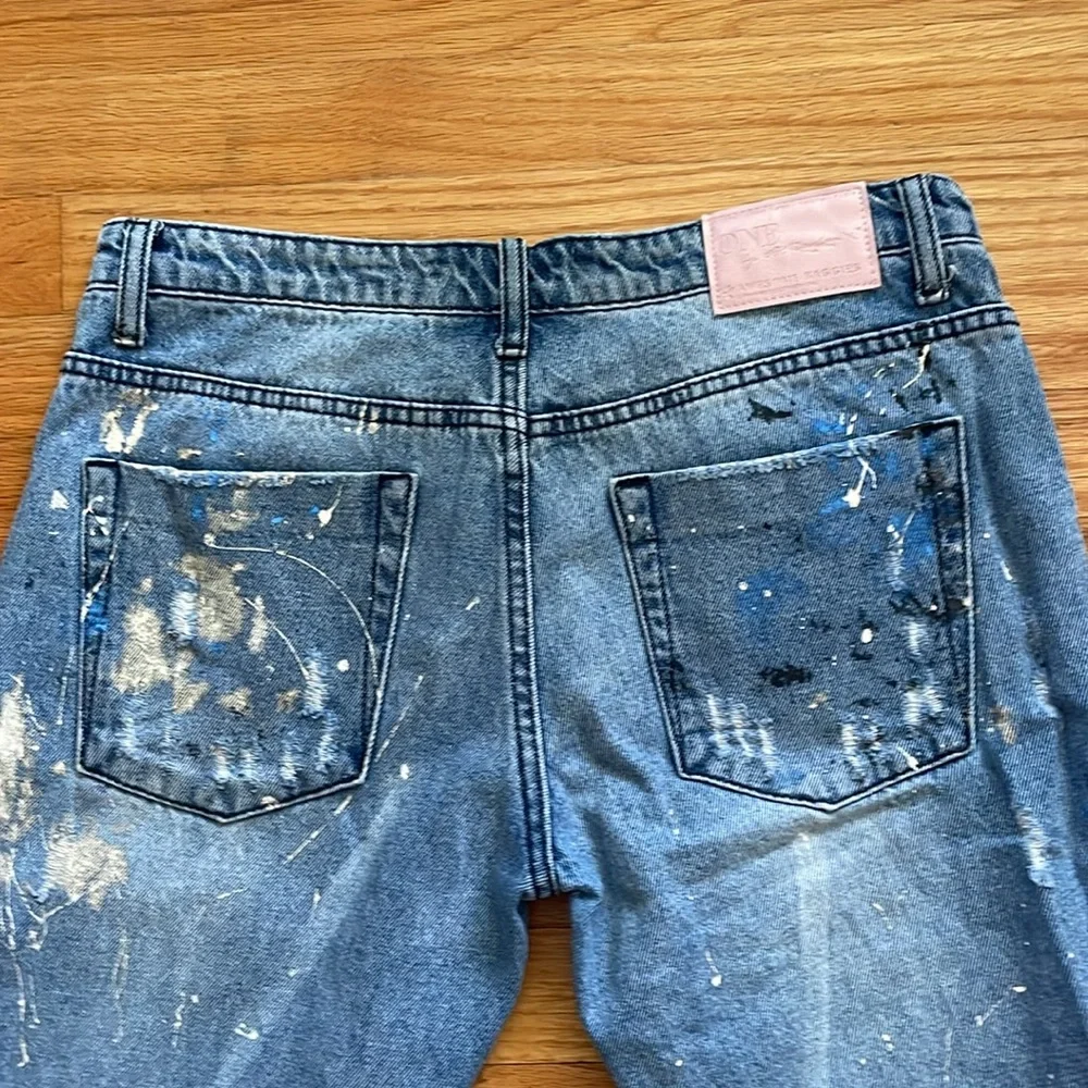 One Teaspoon  Boyfriend‎  crop Jeans Paint Splatter and Rips 27 - Picture 7 of 10